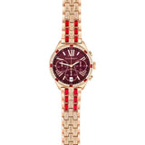 Smartwatch Lujo Rose: Cristales Brillantes + Detalles Rojos – Elegancia Premium en tu Muñeca