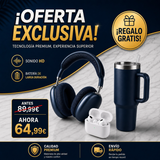 Combo Premium: Auriculares Blanco + AirMax – Botella Térmica 1200ml GRATIS