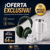 Combo Premium: Auriculares Blanco + AirMax – Botella Térmica 1200ml GRATIS
