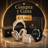 Combo Sonido + Estilo: AirMax + Auriculares TWS + Smartwatch Lujo GRATIS