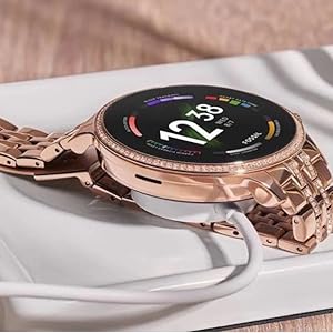 Smartwatch Lujo Rose: Cristales Brillantes + Detalles Rojos – Elegancia Premium en tu Muñeca