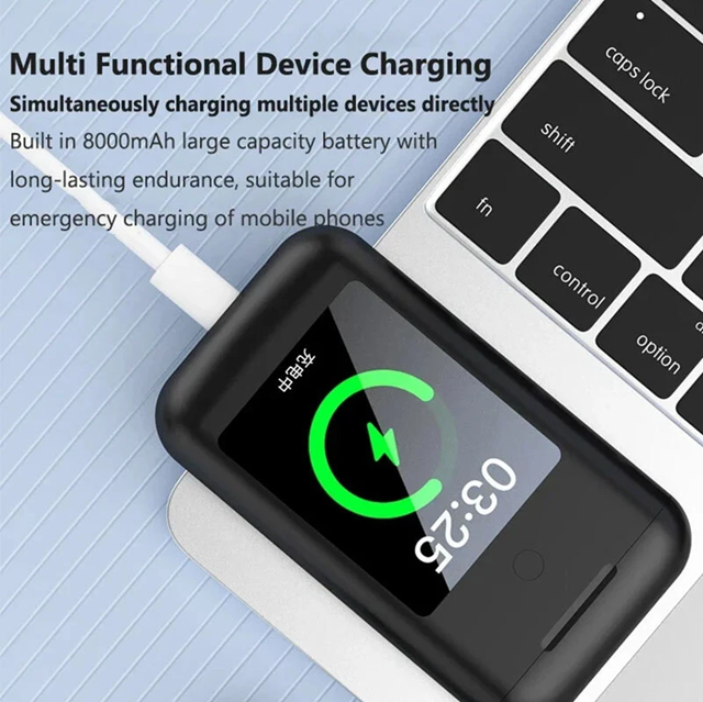 Royal Tenic J-60 Plus: Powerbank 8000mAh + Auriculares TWS Bluetooth 5.3 y Linterna – ¡Energía, Música y Luz en un Solo Dispositivo!