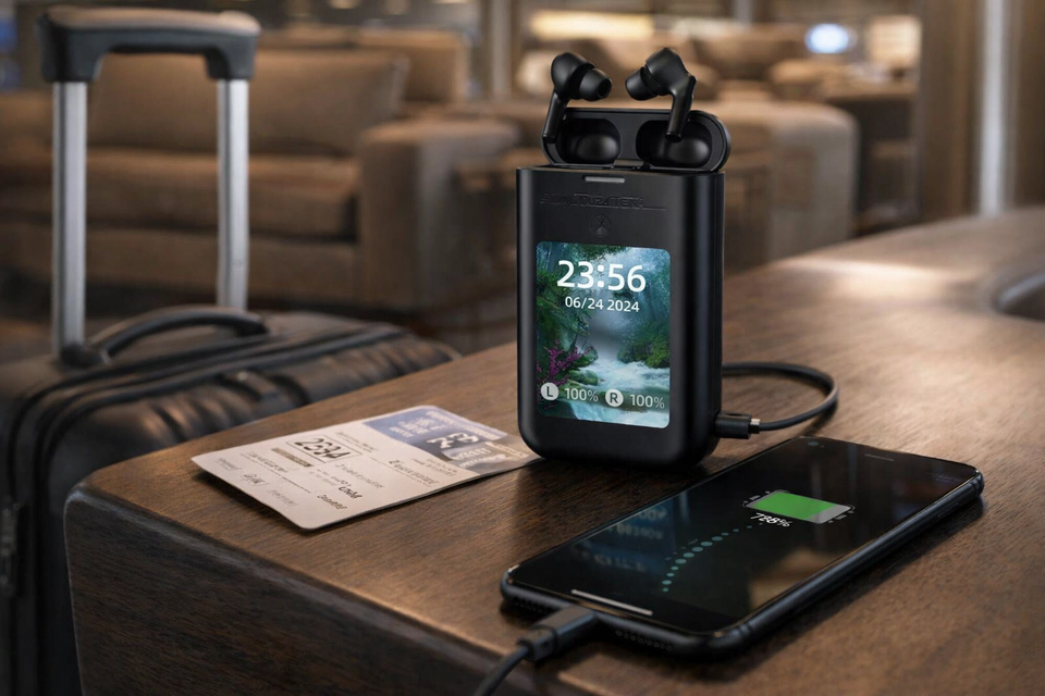 Royal Tenic J-60 Plus: Powerbank 8000mAh + Auriculares TWS Bluetooth 5.3 y Linterna – ¡Energía, Música y Luz en un Solo Dispositivo!