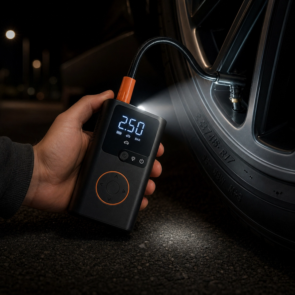 Mini Compresor de Aire Portátil 150 PSI – Inflador Inteligente Recargable para Coches, Motos y Bicicletas