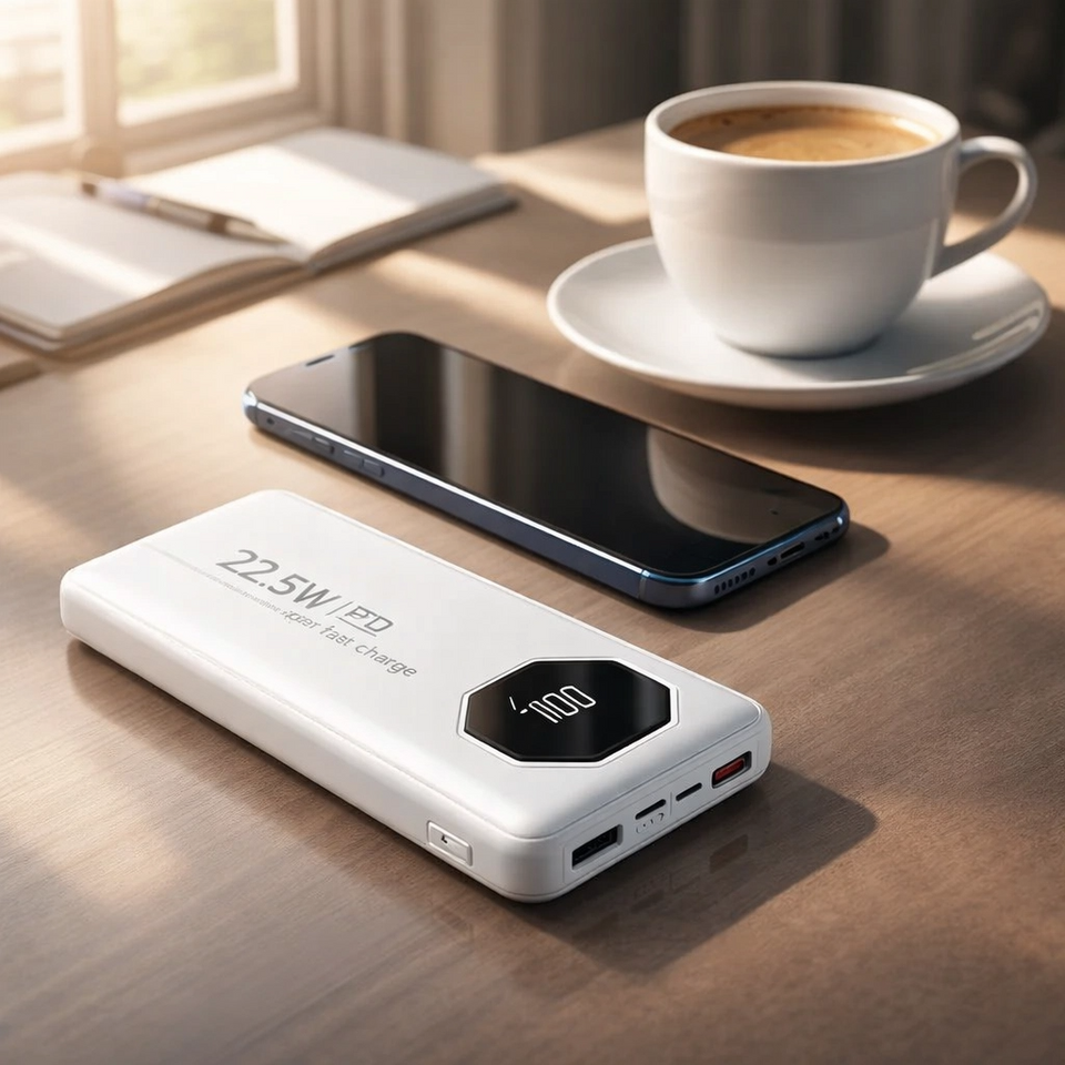 Power Bank de 10.000mAh con carga rápida PD de 22,5W y cables integrados para acompañarte a donde vayas