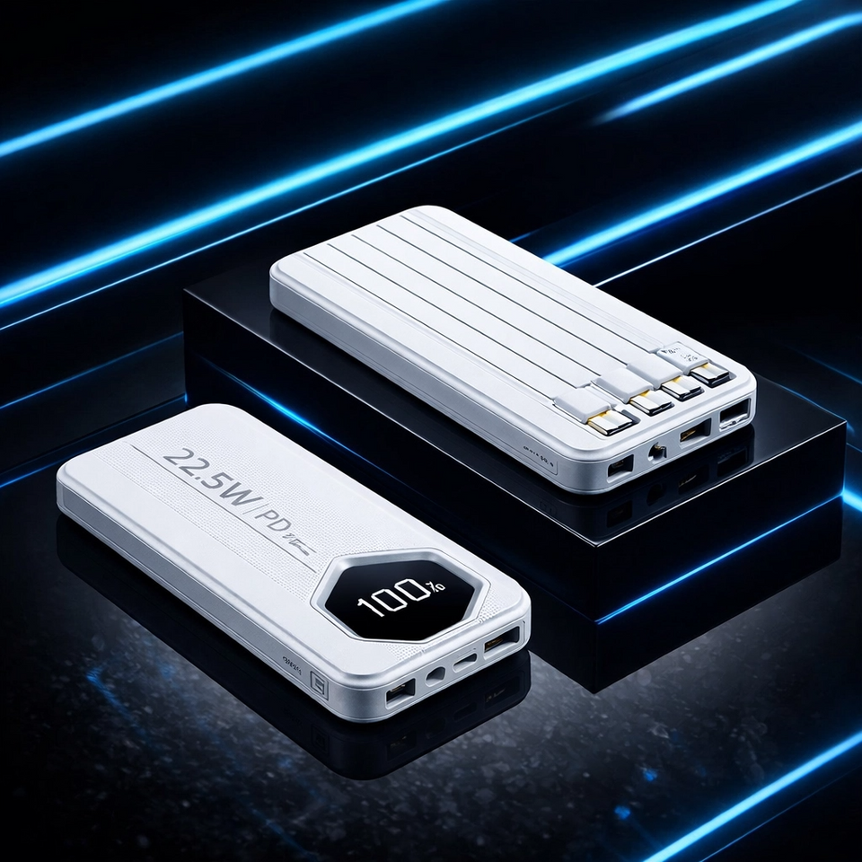 Power Bank de 10.000mAh con carga rápida PD de 22,5W y cables integrados para acompañarte a donde vayas