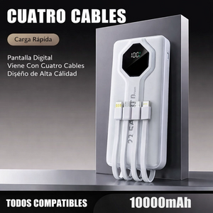 Power Bank de 10.000mAh con carga rápida PD de 22,5W y cables integrados para acompañarte a donde vayas