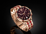 Smartwatch Lujo Rose: Cristales Brillantes + Detalles Rojos – Elegancia Premium en tu Muñeca